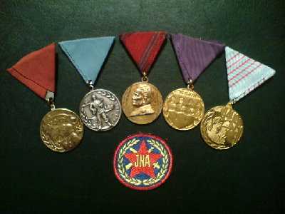 medalje za desetogodišnjice JNA <br />10,20,30,40 i 50 godina JNA
