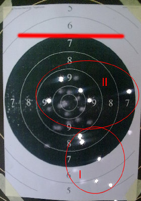 ČZ83 na 25 preciza, prva grupa nišan u centru, druga nišan na crti